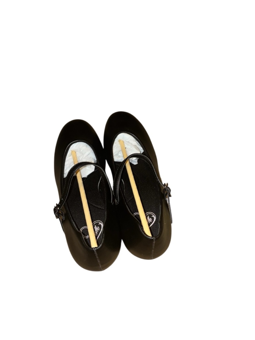 Stelle 1.5 Black Mary Jane Flats with Strap Size 9W - Picture 4 of 5